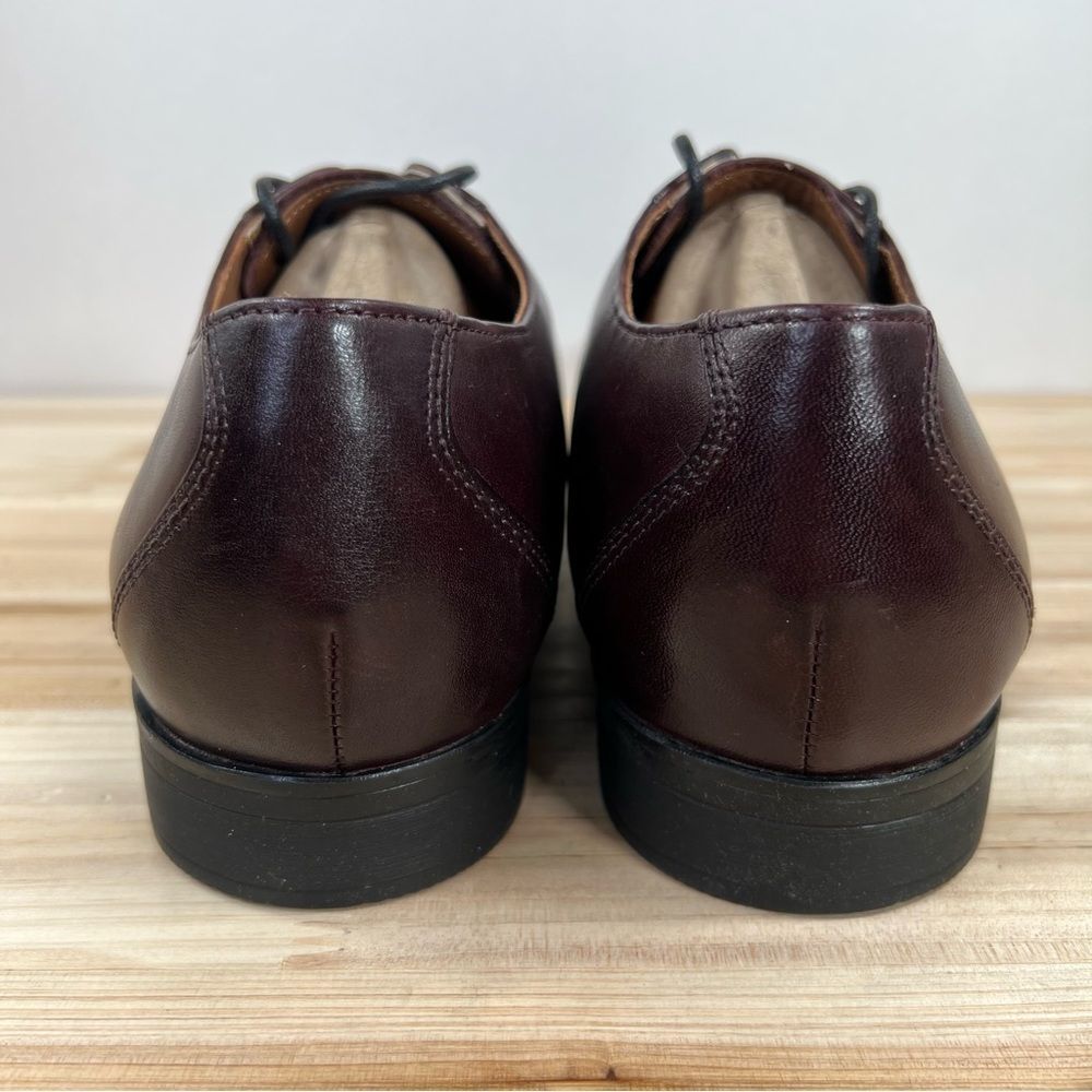 Clarks Gilman Lade mens leather Oxford shoes size 11 Burgundy New without box - Picture 4 of 9